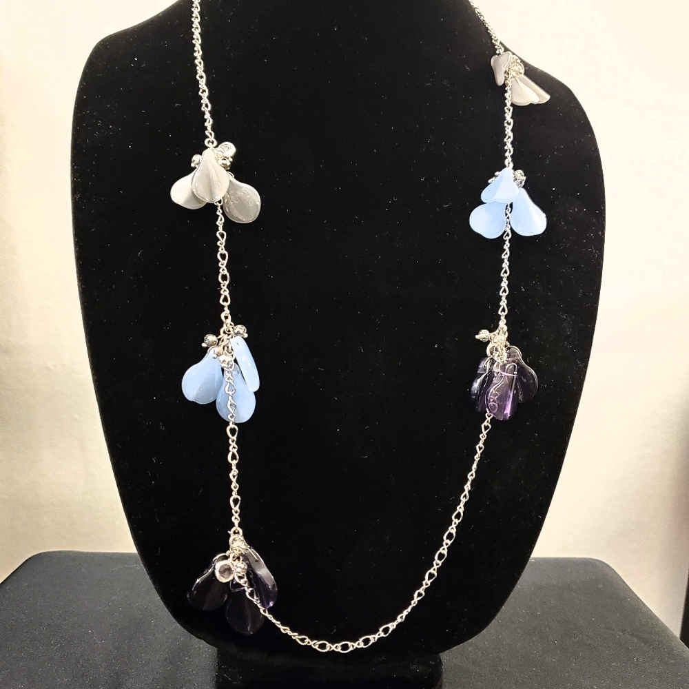 New Purple Grey Cluster Bead Necklace #1428